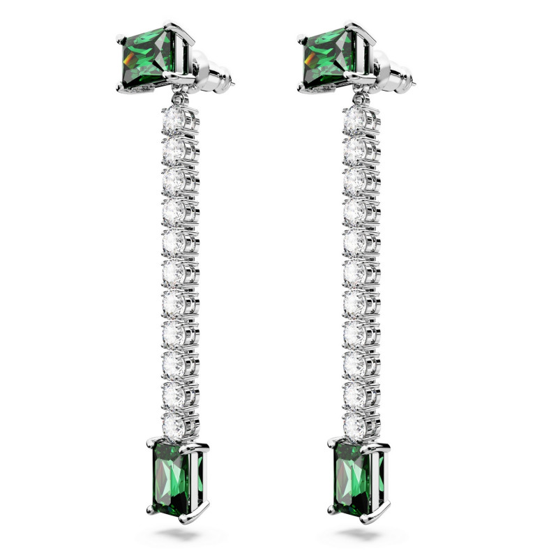 Kolczyki Swarovski Matrix Zielone Długie 5665786 - JubilerSezam.pl