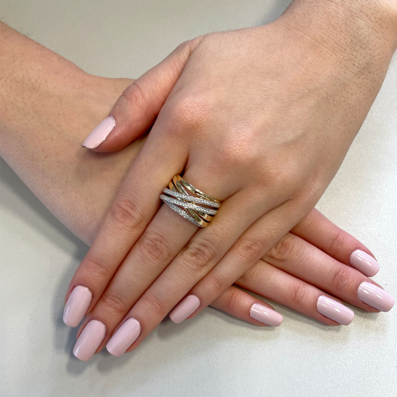 Zásnubní prsten DUBAJ s bílými diamanty AW 36472 YW ryzost 585