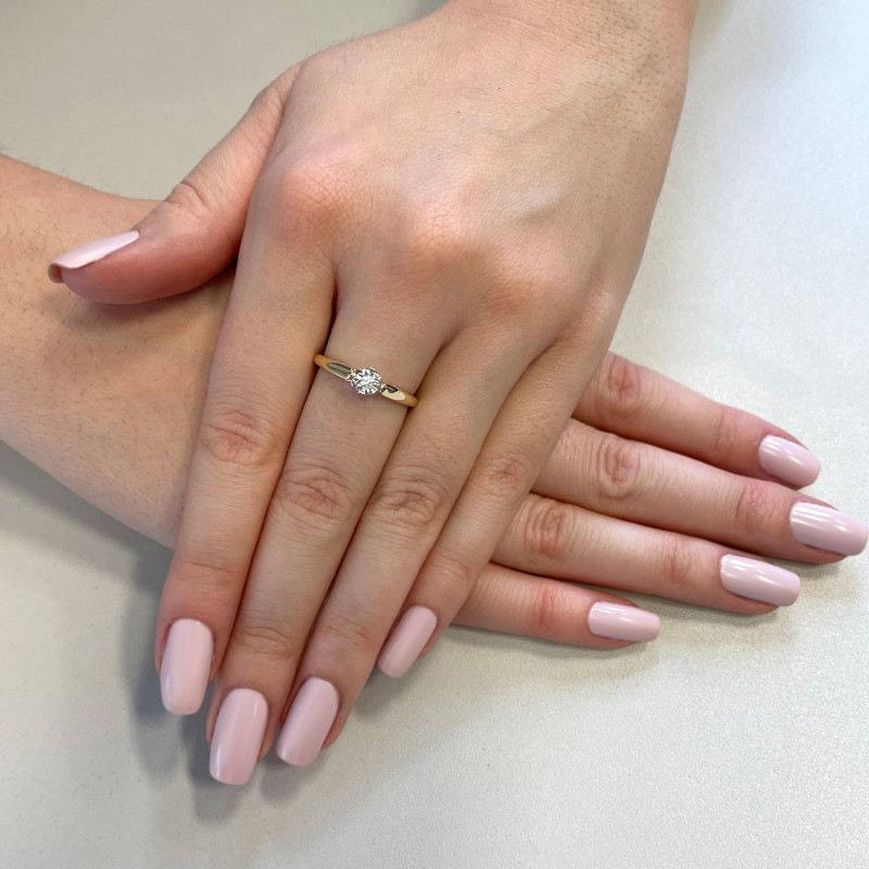 Zásnubní prsten s diamantem LC KR236601 Y ryzost 585