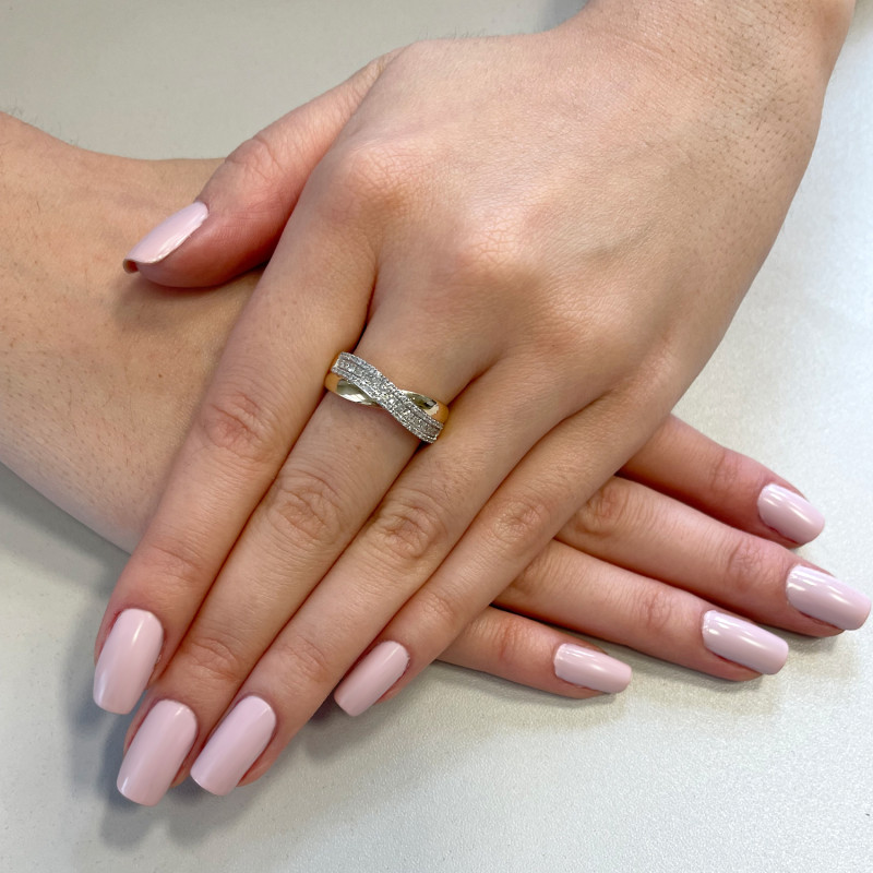Zásnubní prsten DUBAJ s bílými diamanty LC R35645 Y ryzost 585