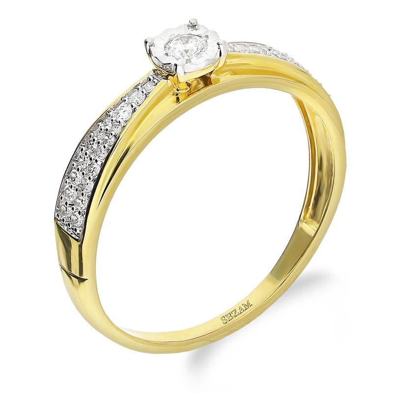 Zásnubní prsten s diamanty LC JR21709 Y ryzost 585