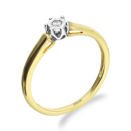 Pierścionek zaręczynowy ROYAL z diamentem LC KR237105 Y próba 585