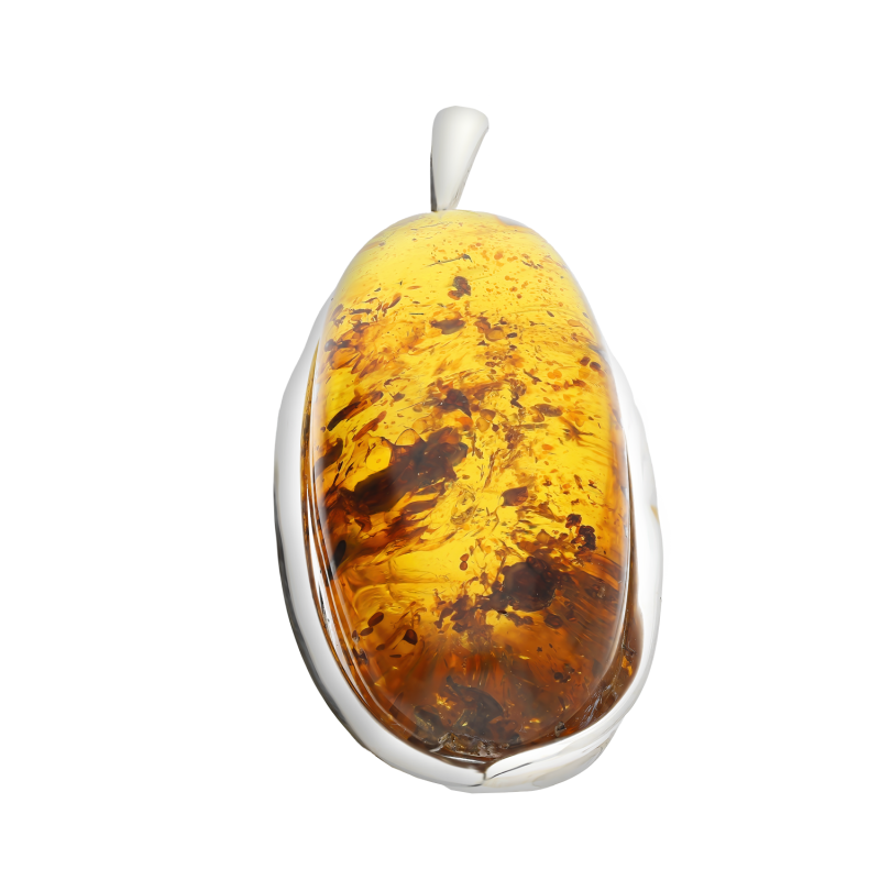 Stříbrný přívěsek s jantarem | iSezam.cz