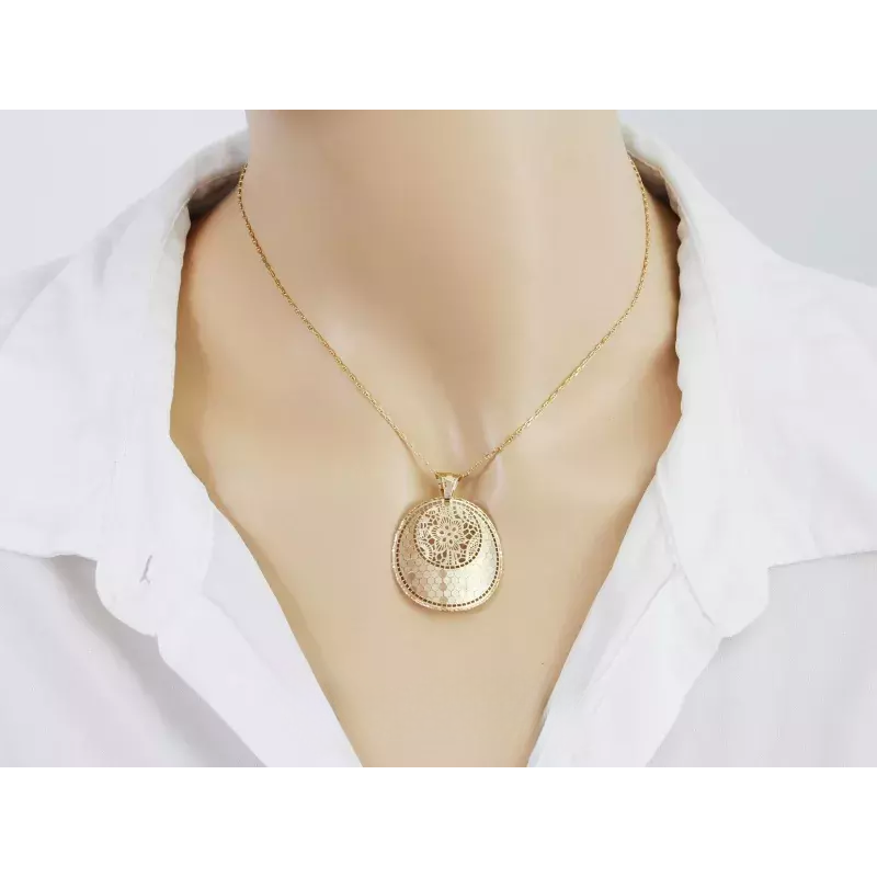 Zlatý gravírovaný přívěsek kruh s ornamentem CI 8601A-7250 ryzost 585
