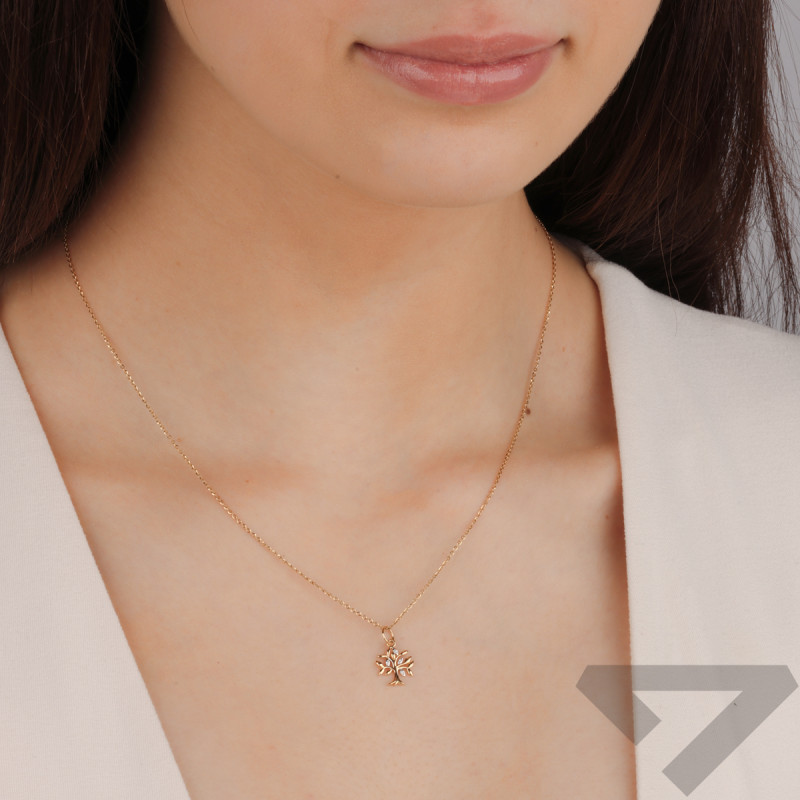 Zlatý přívěsek strom s diamanty AW 82451 Y ryzost 585