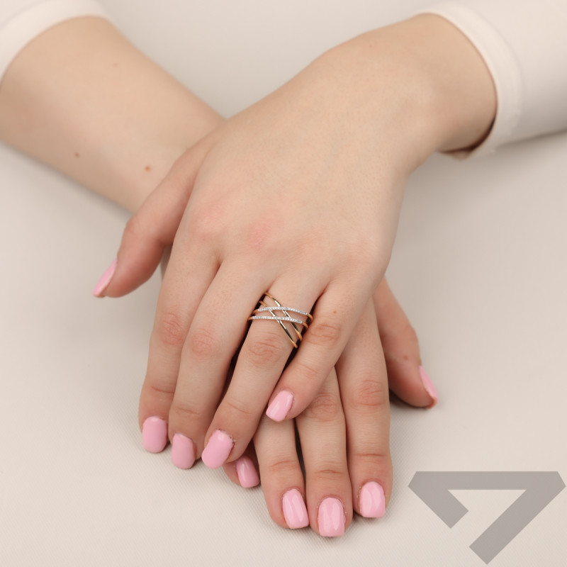Zásnubní prsten VENEZIA s bílými diamanty AW 80504 Y ryzost 585