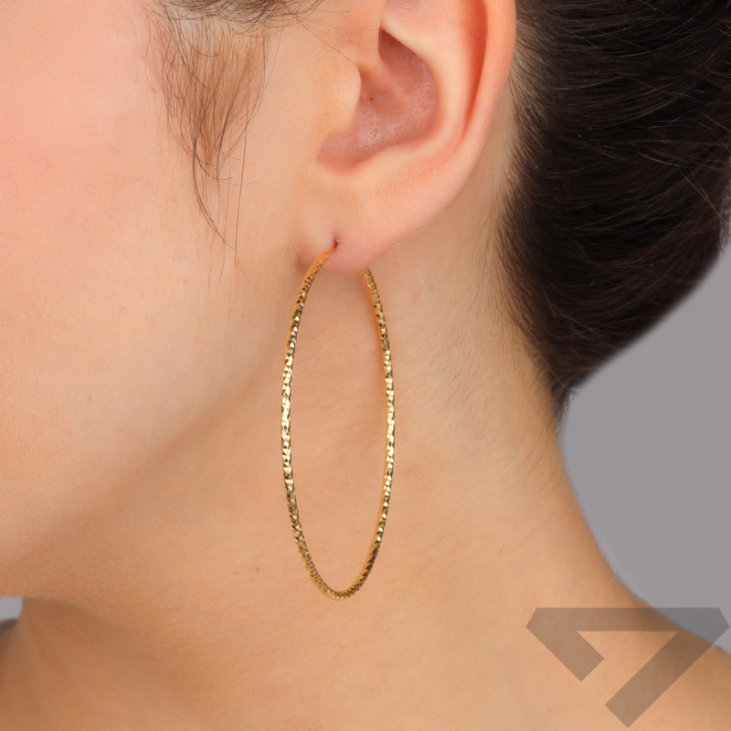 Pozlacené náušnice kruhy kloubové 60mm-1,5 PW696 GOLD dis 60mm-1,5 ryzost 925