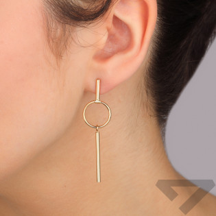 Zlaté kruhové náušnice s rámečkem ryzost 375 | iSezam.cz