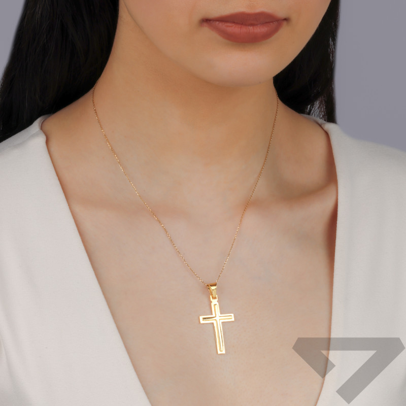 Pozlacený hladký křížek PW650 GOLD ryzost 925