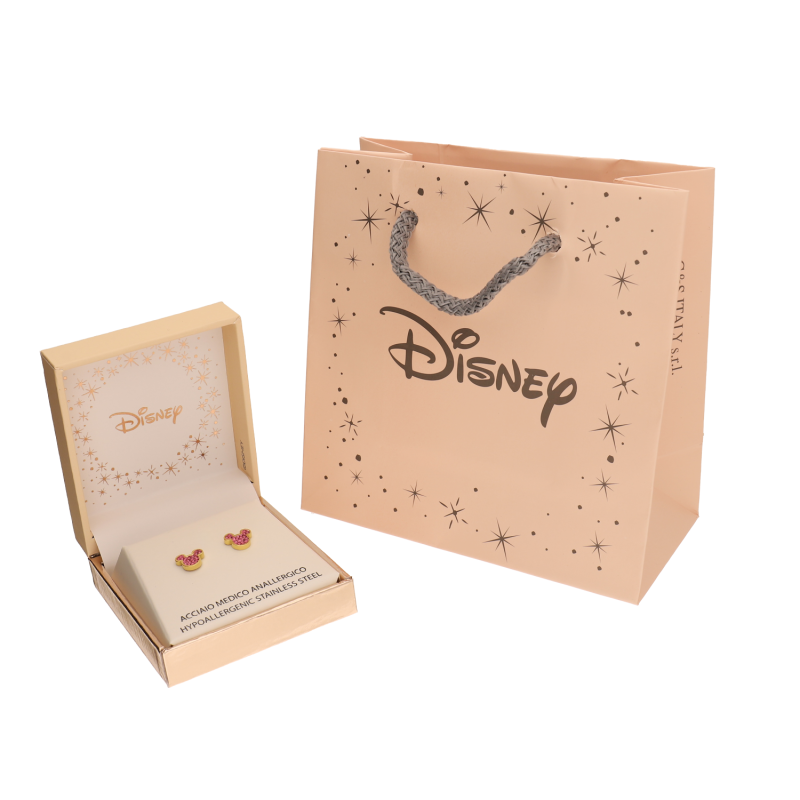 Náušnice Disney pro dívky Mickey Mouse s růžovými zirkony/šroubek DK E600178YRPL-B.CS