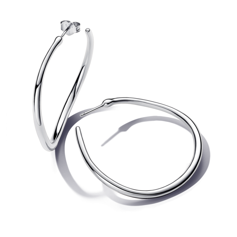 Stříbrné kruhové náušnice Pandora 42 mm | iSezam.cz