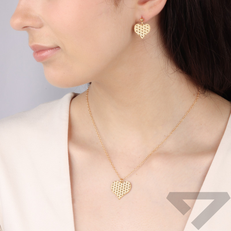 Pozlacený náhrdelník gravírované srdce/rolo reg. PW700 GOLD srdce ryzost 925