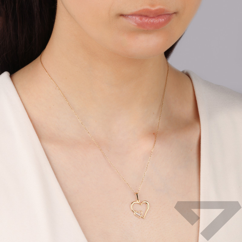 Zlaté srdíčko s diamanty č. BE S-002 ryzost 585