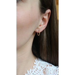 Zlaté náušnice kruhy 13mm pletené | iSezam.cz