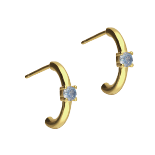Pozlacené náušnice půlkruhy se zirkonem | iSezam.cz