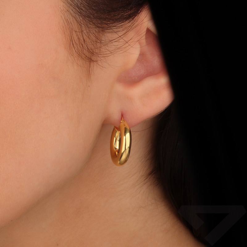 Pozlacené náušnice kruhy trubka 15mm/angl.zap. M3 KDM-15mm-4,00 ANG GOLD ryzost 925