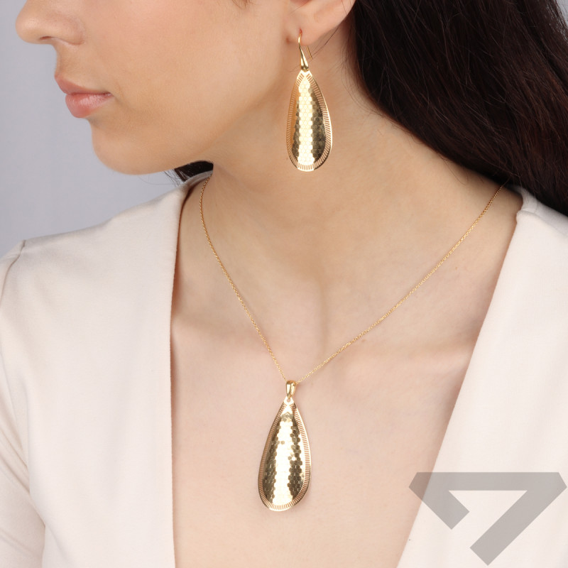 Pozlacený náhrdelník fazetovaný kapka/rolo reg. M3-463 GOLD ryzost 925