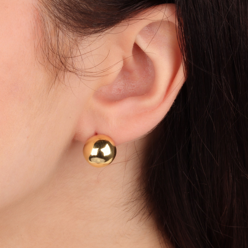Pozlacené náušnice nepravidelná polokoule/pecka HS2094 GOLD ryzost 925
