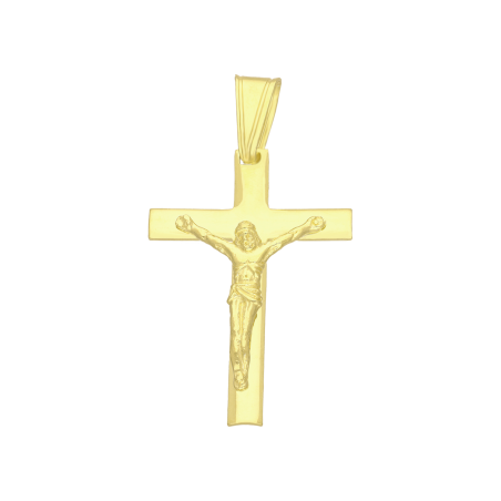 Pozłacany Krzyżyk Srebrny z Panem Jezusem pr. 925 - JubilerSezam.pl