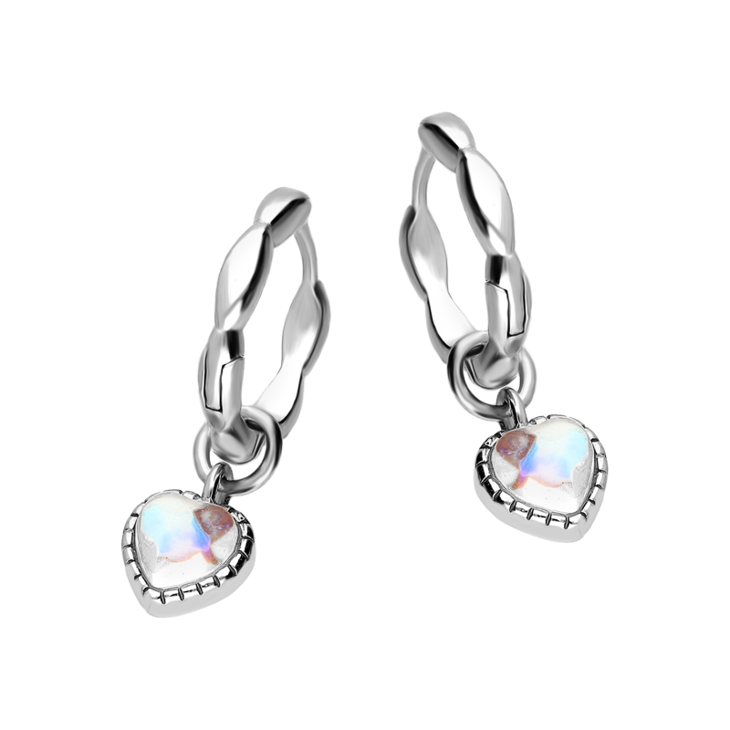 Stříbrné náušnice kroužky se srdcem Ag 925 | iSezam.cz