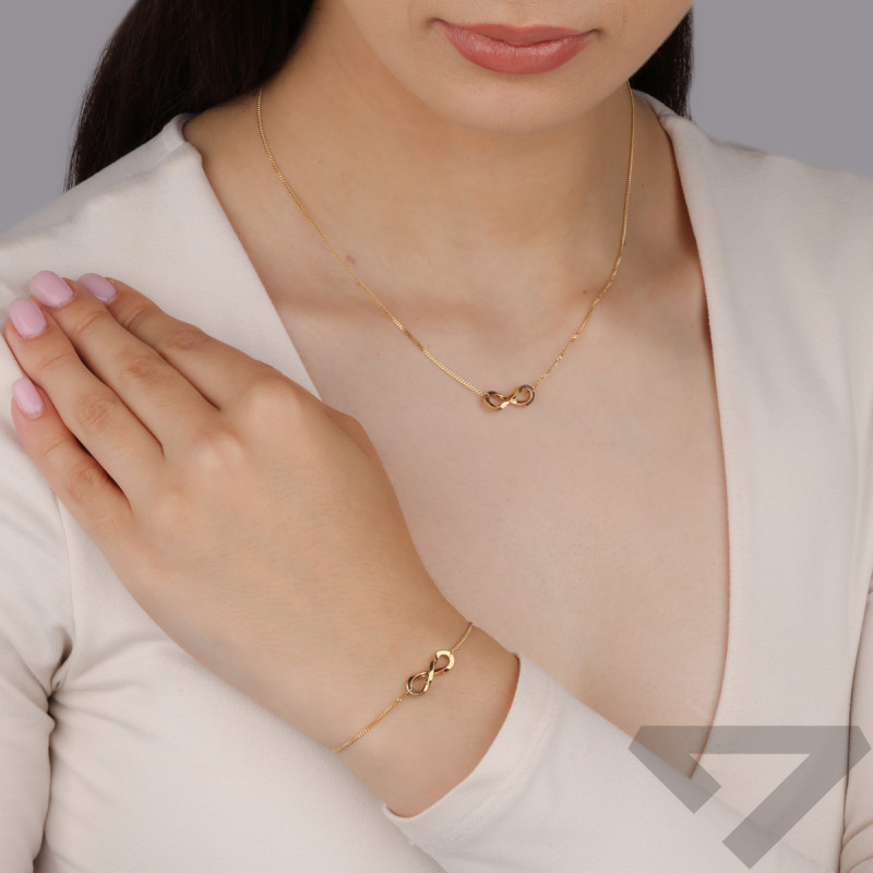Zlatý náhrdelník kroucené infinity/panceř reg. M3-391 ryzost 585