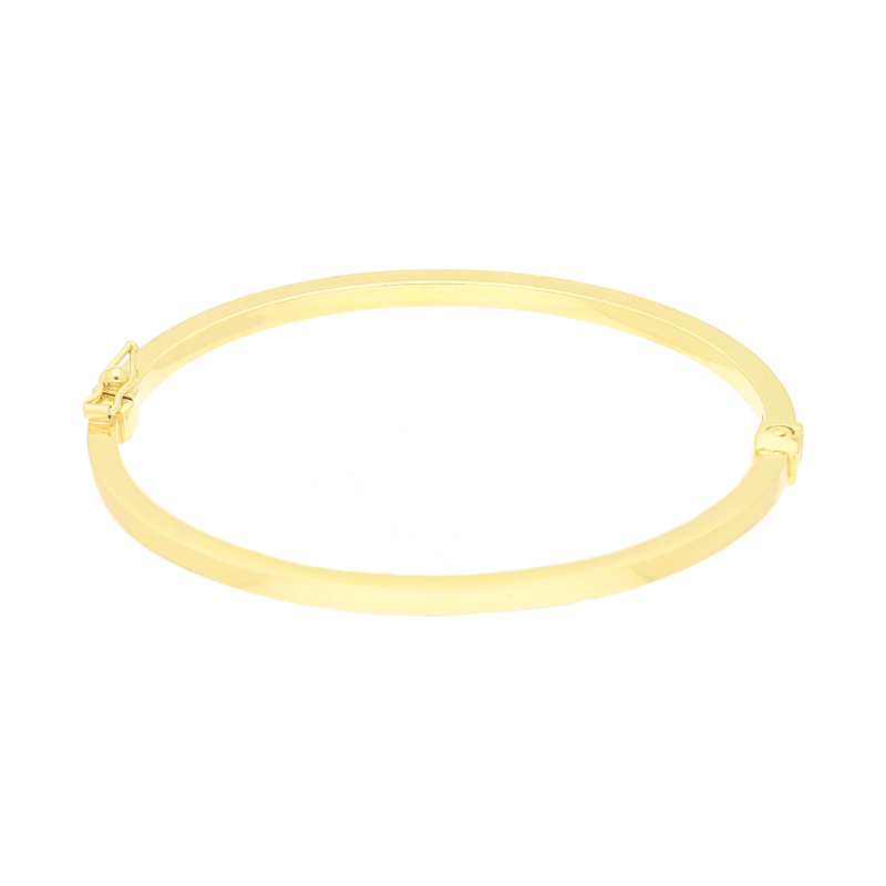 Pozlacený stříbrný náramek bangle čtvercový pr. 925 | iSezam.cz