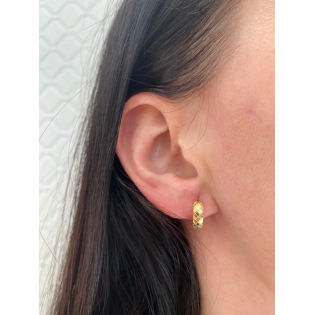 Zlaté náušnice kruhy šachovnice 10mm | iSezam.cz