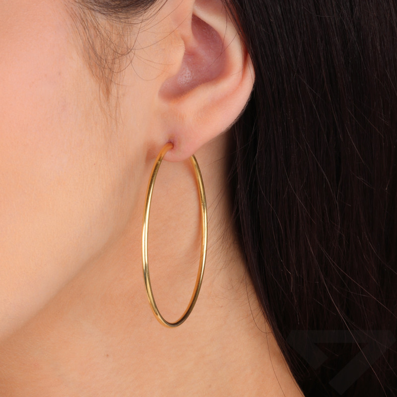 Pozlacené kruhové náušnice s kloubem 50mm PW KSZ-50mm-2,0 GOLD ryzost 925