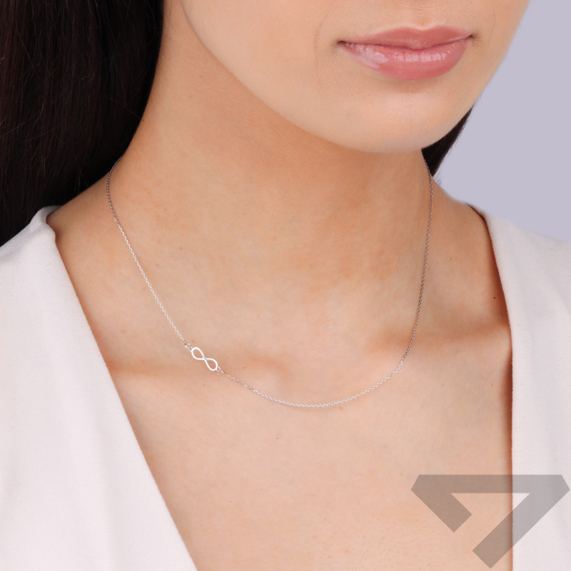 Náhrdelník z bílého zlata infinity rámeček/ankr reg. M3-388 bílé zlato ryzost 585
