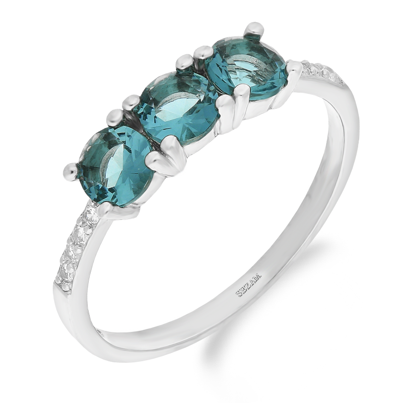 Stříbrný prsten s zirkony London Blue ryzost 925 | iSezam.cz