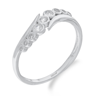 Stříbrný prsten Vlny se zirkony Ag 925 - Jubiler Sezam