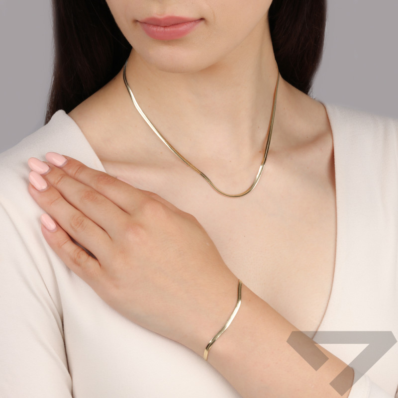Zlatý řetízek plochá páska 2,8 mm, ze zlata 375