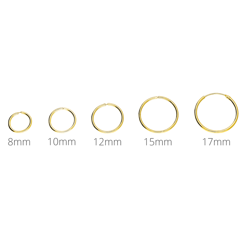 Pozlacené náušnice kroužky kloubové 12mm AT KSZ-12mm-1,0 GOLD ryzost 925