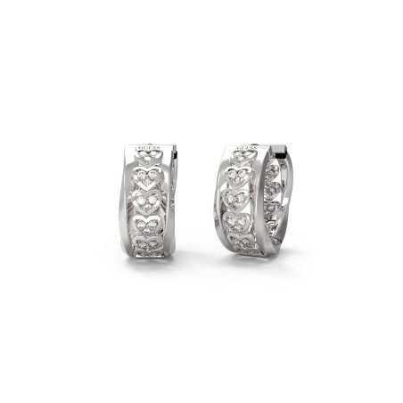 Srebrne Kolczyki Kółka Guess JUBE04604JWRH - JubilerSezam.pl