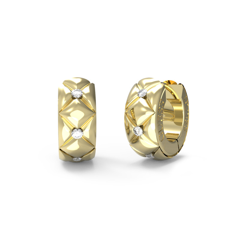 Zlaté kruhové náušnice Guess JUBE04590JWYG | iSezam.cz