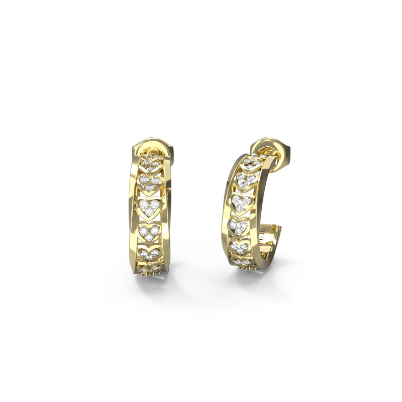 Zlaté kruhové náušnice Guess JUBE04603JWYG | iSezam.cz