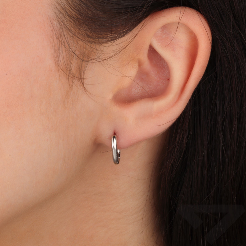 Stříbrné náušnice vypouklý ovál 10 mm/patent HS2031-2 ryzost 925