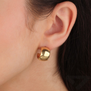 Pozlacené stříbrné náušnice půlkruhové pecka AT2066 GOLD | iSezam.cz