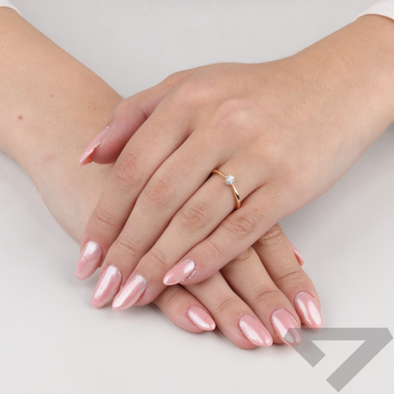 Zásnubní prsten s bílým diamantem 10ct ryzost 585