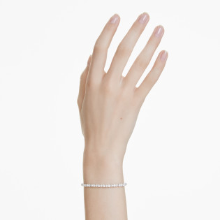 Bransoletka Swarovski Matrix Kryształowa Perła Biała - JubilerSezam.pl
