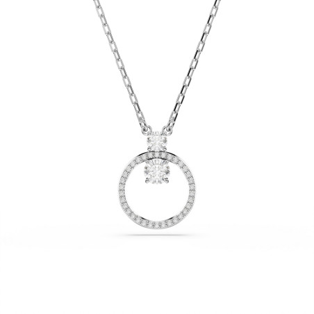 Wisiorek Swarovski Constella, Szlif okrągły, Biały, Powłoka z rodu