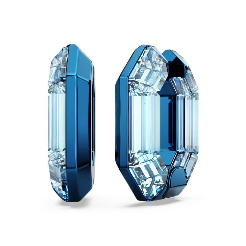 Niebieskie Kolczyki Swarovski Kreole Lucent - JubilerSezam.pl