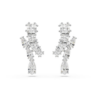 Długie Kolczyki Matrix Swarovski Białe Rodowane - JubilerSezam.pl