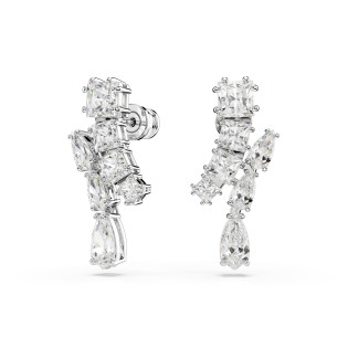 Długie Kolczyki Matrix Swarovski Białe Rodowane - JubilerSezam.pl