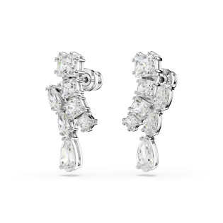 Długie Kolczyki Matrix Swarovski Białe Rodowane - JubilerSezam.pl