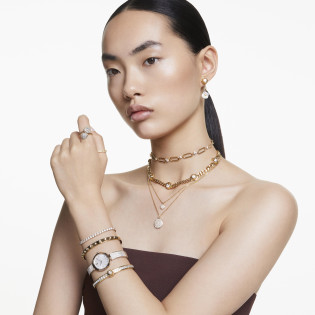 Bransoletka Swarovski Numina Bangle Biała Pozłacana - JubilerSezam.pl