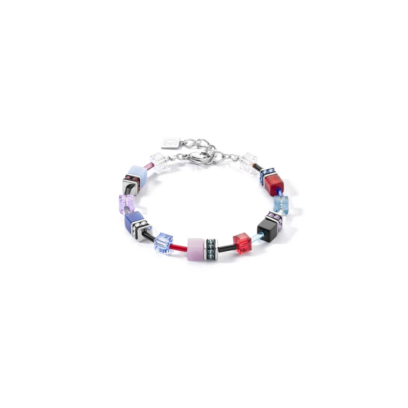 Náramek Coeur de Lion Red-Blue-Lila s krystaly Swarovski® | iSezam.cz