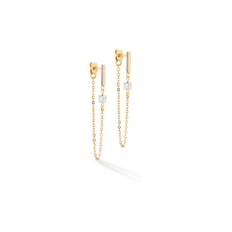 Kolczyki Coeur de Lion Black-Gold z Kryształami - JubilerSezam.pl