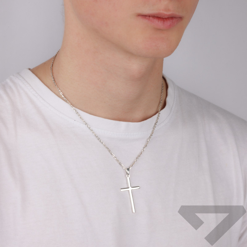 Stříbrný hladký křížek - Minimalistický design - iSezam.cz