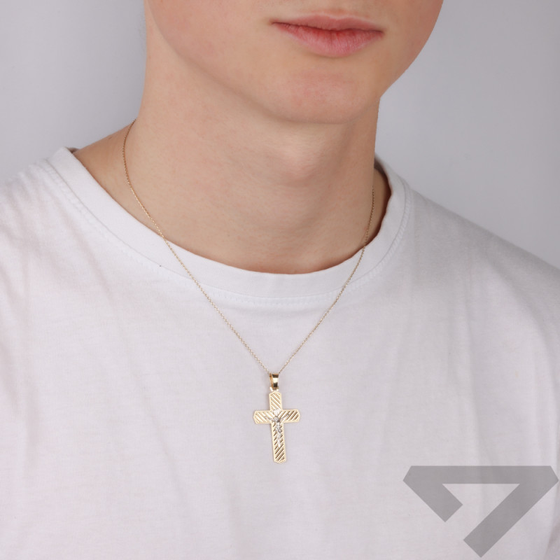 Zlatý křížek s vyobrazením Pána Ježíše ryzost 585